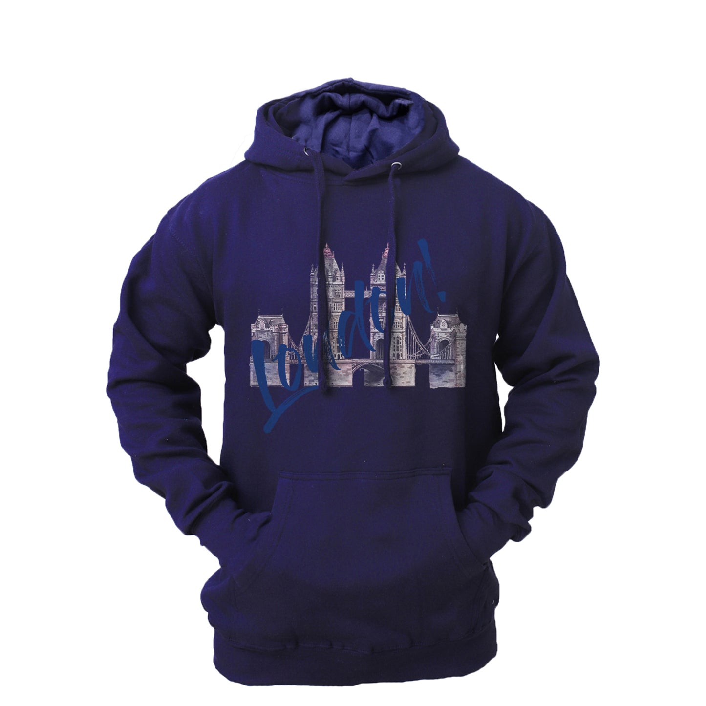 Men's London Bridge Fleece Pullover Long-sleeved Printed Hoodie