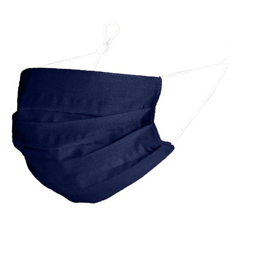 Reusable Cotton Pleated Mask - Navy