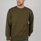 Mens-Plain-Fleece-Sweatshirt-Jersey-Olive-Green