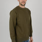 Mens-Plain-Fleece-Sweatshirt-Sweater-Olive-Green