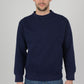 Mens-Plain-Fleece-Sweatshirt-Jumper-Indigo-Blue