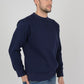 Mens-Plain-Fleece-Sweatshirt-Sweater-Indigo-Blue