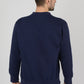 Mens-Plain-Fleece-Sweatshirt-Casual-Indigo-Blue