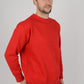 Mens-Plain-Fleece-Sweatshirt-Sweater-Red