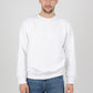 Mens-Plain-Fleece-Sweatshirt-Jumper-White