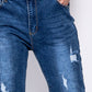 Plus Size Light Distressed Hem Jeans