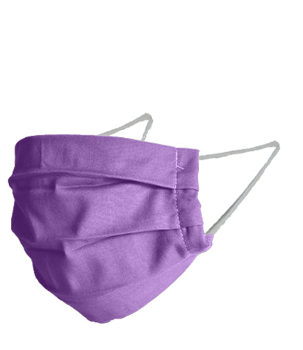 Reusable Cotton Pleated Mask - Lilac