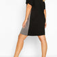 Plus Size Black Leopard Contrast Panel T-Shirt Dress