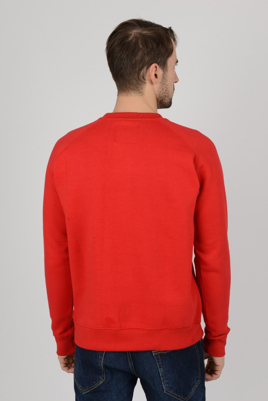 Mens-Raglan-Sweatshirt-Casual-Red