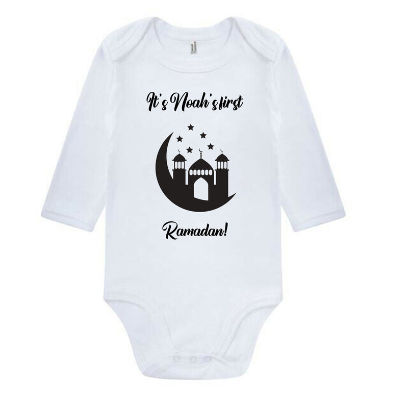 Ramadan Personalized Baby and Toddler Body suit and vest, Ramazan New Baby Gift Set, Ramadhan Girls and Boys Baby Grow any Text any Image