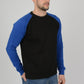 mens sweatshirt black and royal blue colour black jumper top