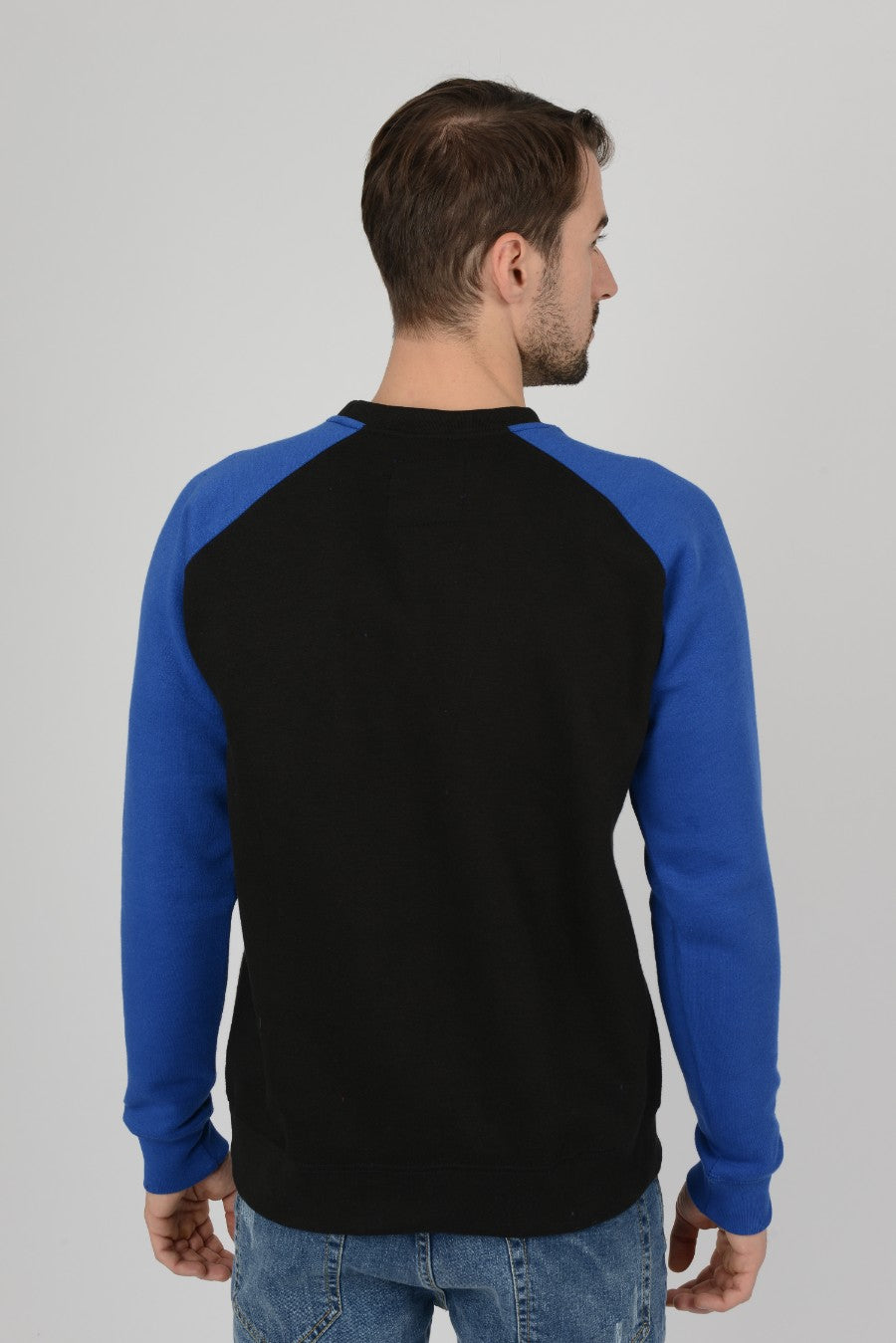 mens black and royal blue colour jumper sweatshirt top