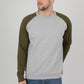 Mens Colourblock Raglan Sweatshirt Top