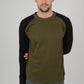 Mens Colourblock Raglan Sweatshirt Top
