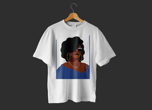 Girls Plus Size Curly Hair Glasses Women Graphic T-Shirt