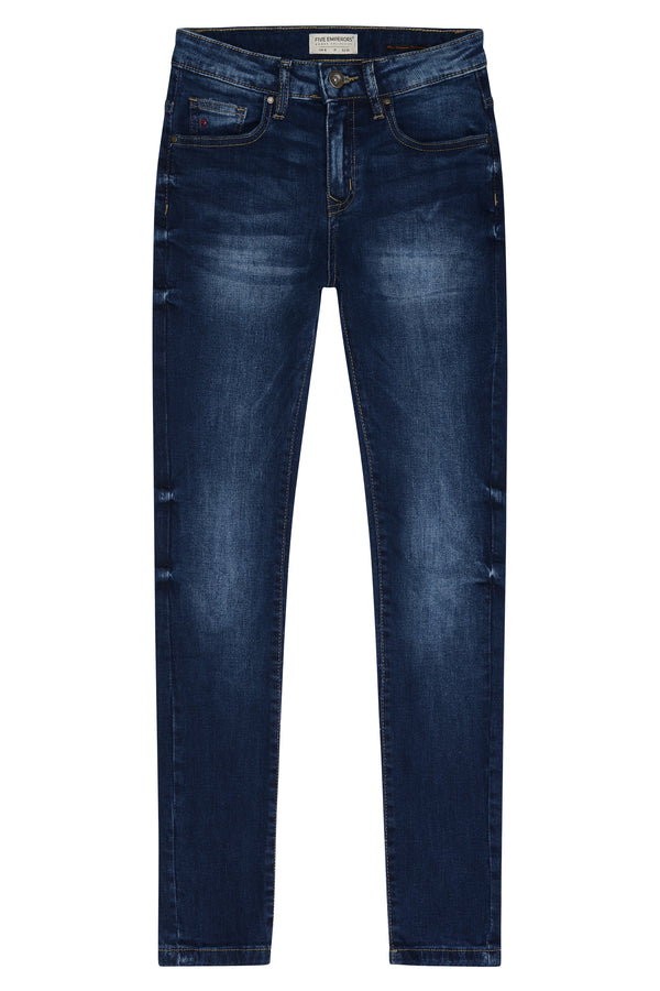 Mid Rise Skinny Fit Jeans - Deep Blue