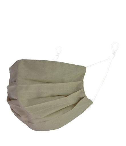 Reusable Cotton Pleated Mask - Beige