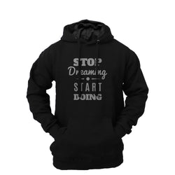 Men's 'Stop Dreaming - Start Doing' Fleece Pullover Long-sleeved Printed Hoodie