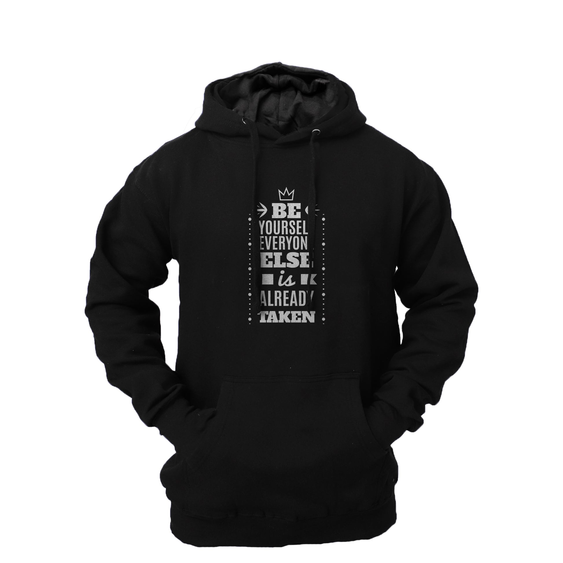 Men's 'Be Yourself' Fleece Pullover Long-sleeved Printed Hoodie