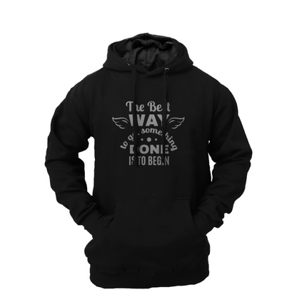 Men's 'The Best Way' Fleece Pullover Long-sleeved Printed Hoodie