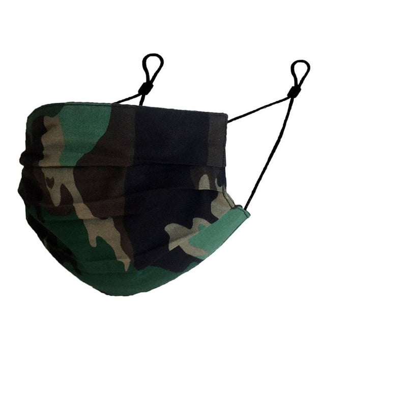 Reusable Cotton Pleated Mask - Camo