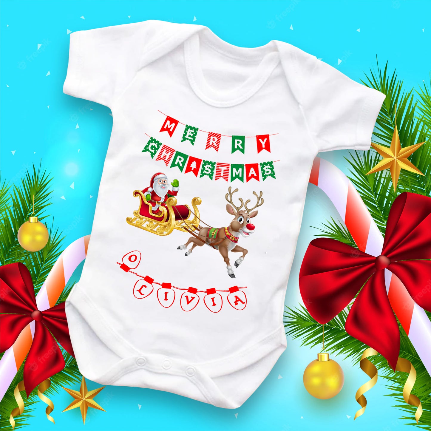 Personalised Christmas Baby Grow