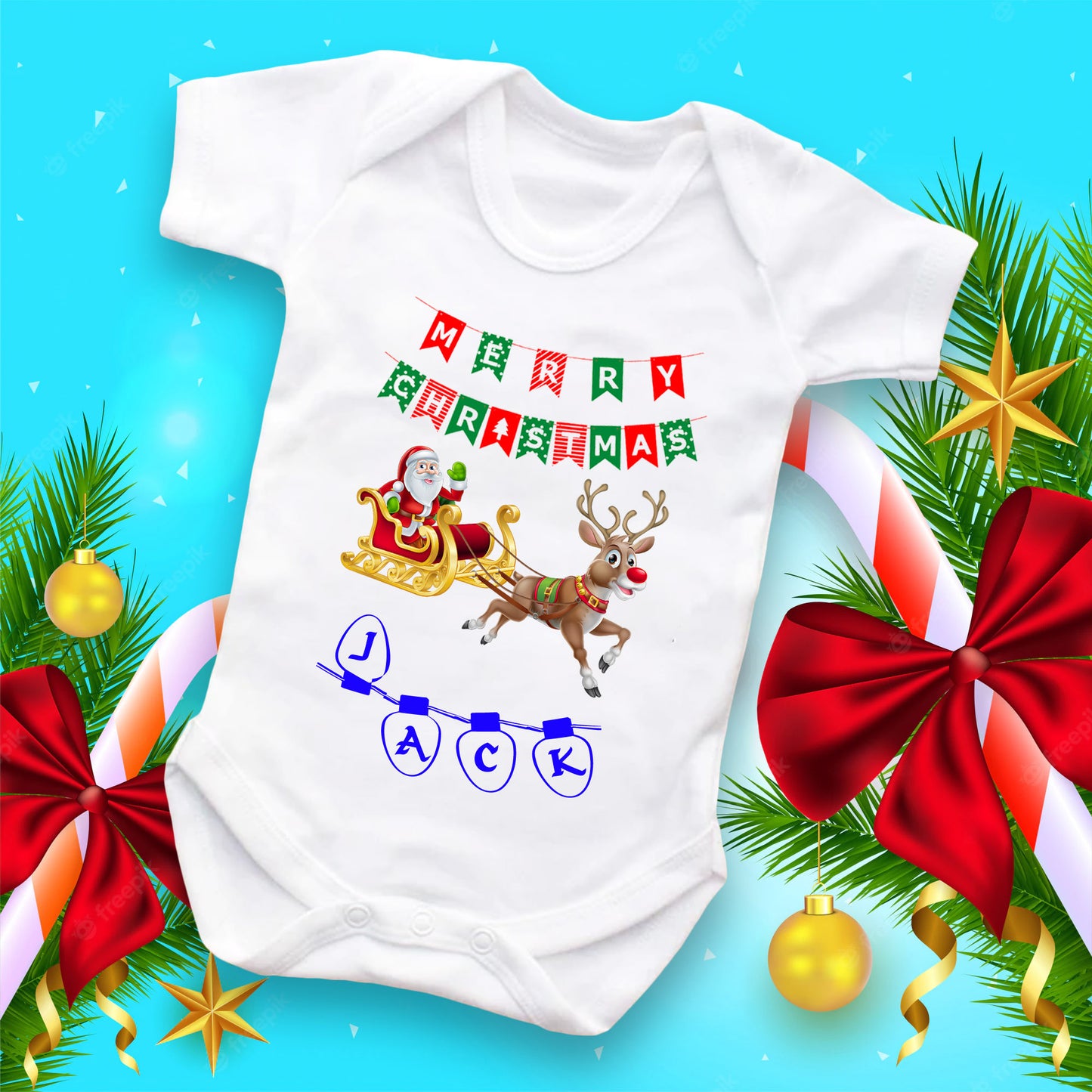 Personalised Christmas Baby Grow