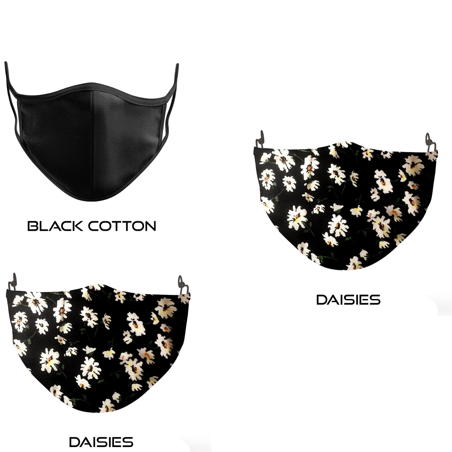 Pack of 3 - 4 Layer Fabric Cotton Filter Face Mask