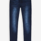 Mid-Rise Skinny Fit Ankle Zipper Jeans - Dark Blue