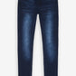 Mid-Rise Skinny Fit Ankle Zipper Jeans - Dark Blue