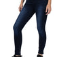 Mid-Rise Skinny Fit Ankle Zipper Jeans - Dark Blue