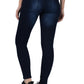 Mid-Rise Skinny Fit Ankle Zipper Jeans - Dark Blue