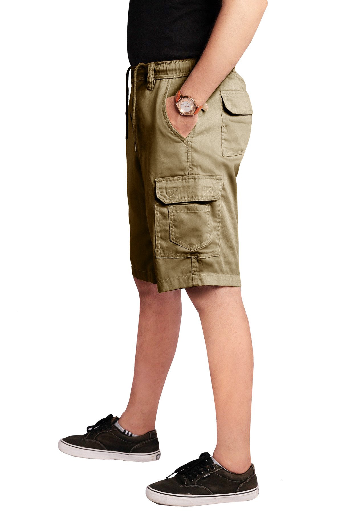 Men Cargo Combat Patch Pocket Shorts