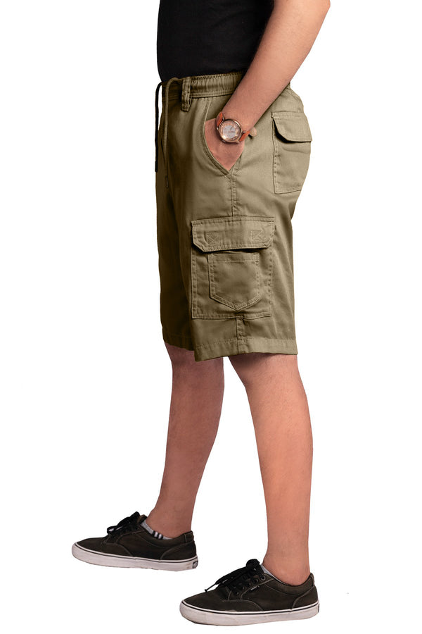 Men Cargo Combat Patch Pocket Green Shorts