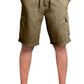 Men Cargo Combat Patch Pocket Green Shorts