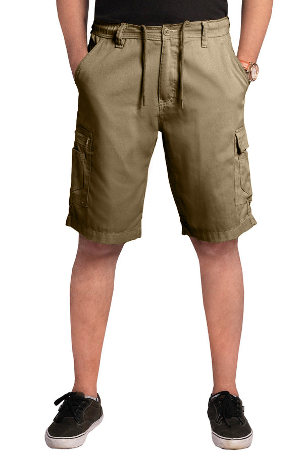 Men Cargo Combat Patch Pocket Green Shorts