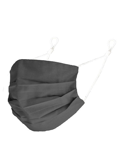 Reusable Cotton Pleated Mask - Grey