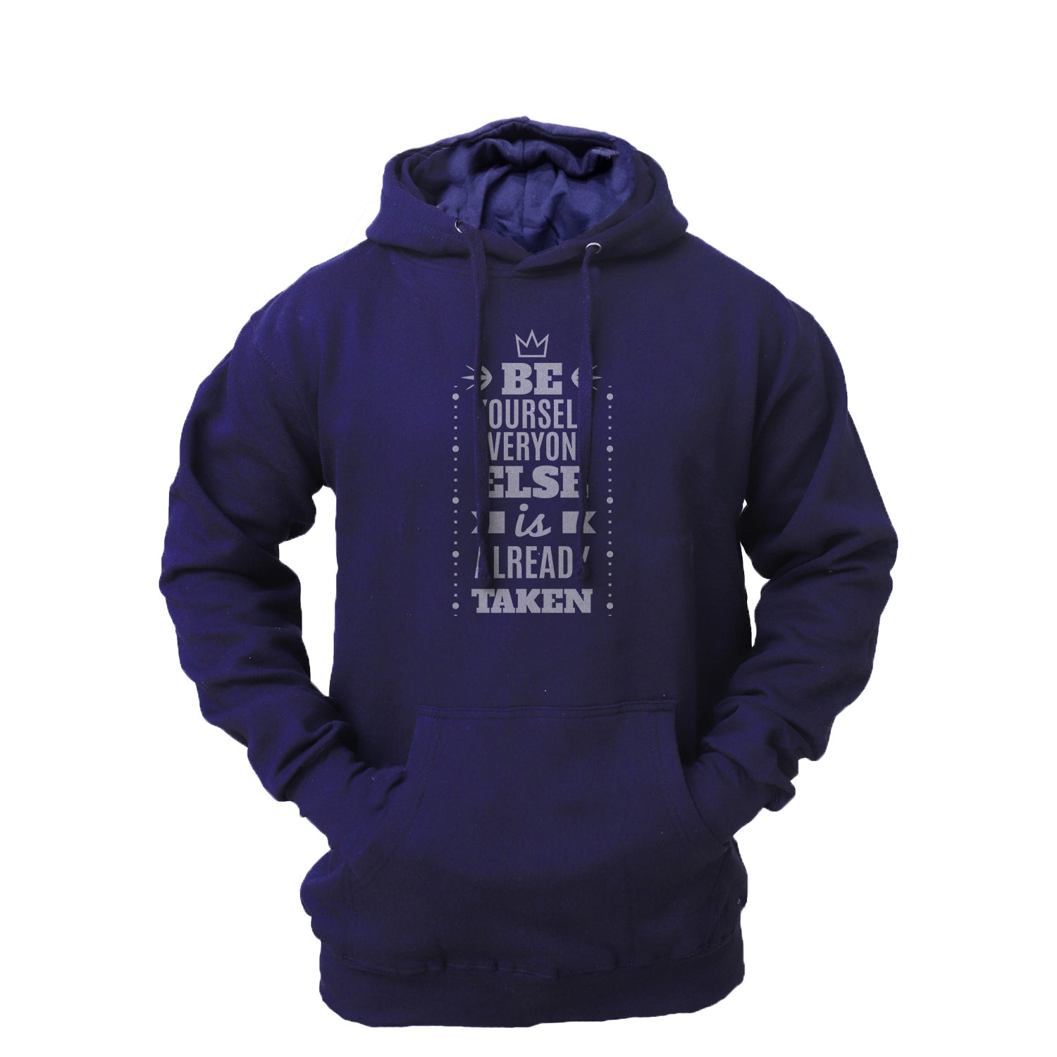 Men's 'Be Yourself' Fleece Pullover Long-sleeved Printed Hoodie