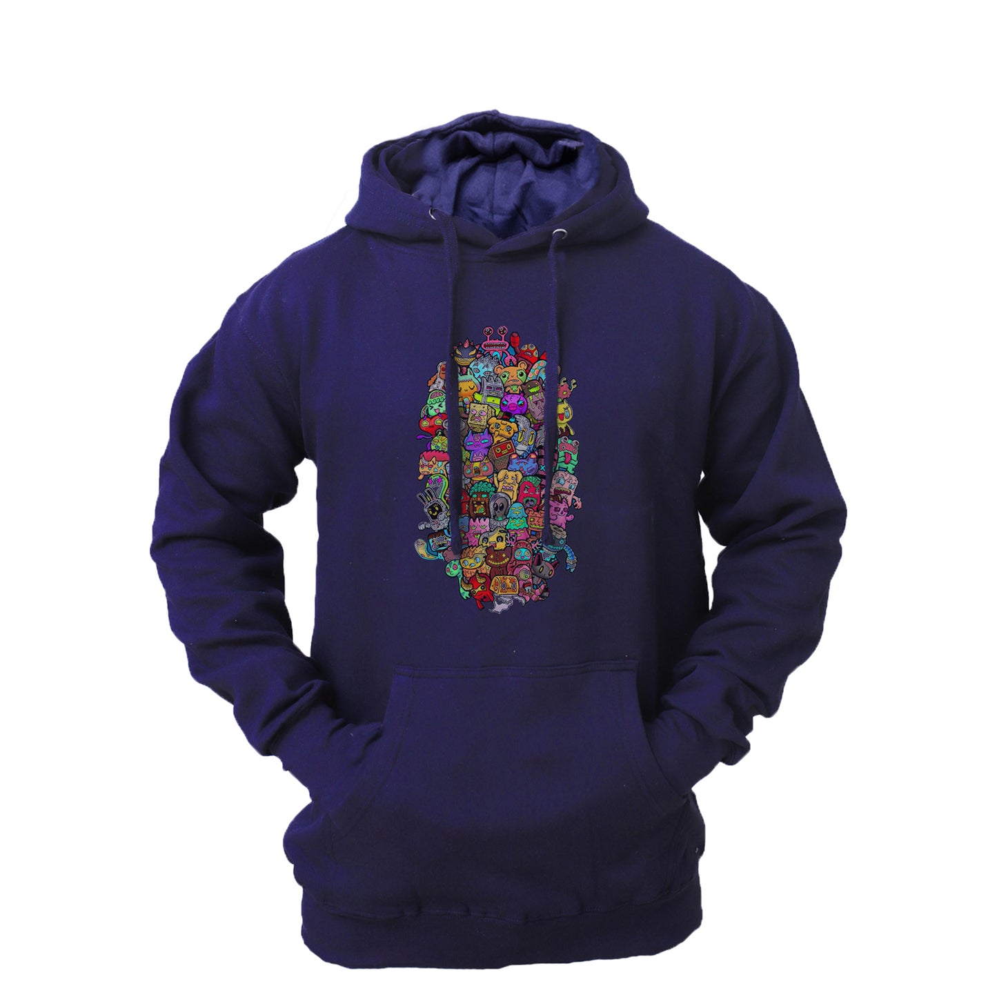 Men's Doodle Fleece Pullover Long-sleeved Printed Hoodie