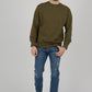 Mens-Plain-Fleece-Sweatshirt-Jumper-Olive-Green