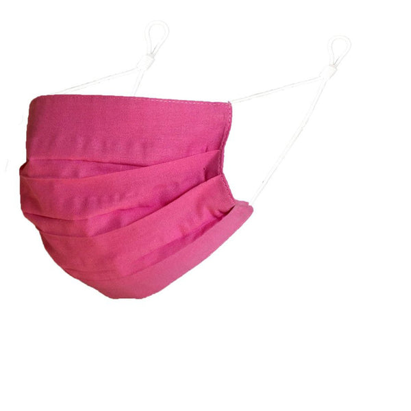 Reusable Cotton Pleated Mask - Pink