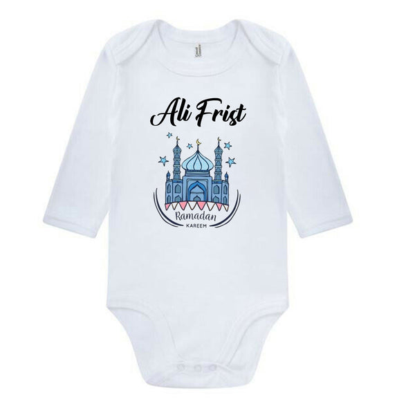 Ramadan Personalized Baby and Toddler Body suit and vest, Ramazan New Baby Gift Set, Ramadhan Girls and Boys Baby Grow any Text any Image
