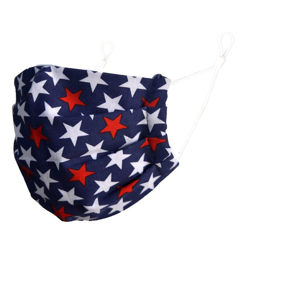 Reusable Cotton Pleated Mask - Red Star