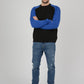mens sweatshirt colour block two colours raglan sweat jumper uk